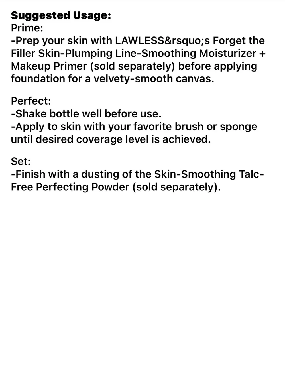 Lawless Forget The Filler Skin-Plumping Foundation F2 New FullSz